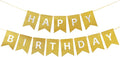 Clabby Glitter Gold Happy Birthday Banner by Clabby