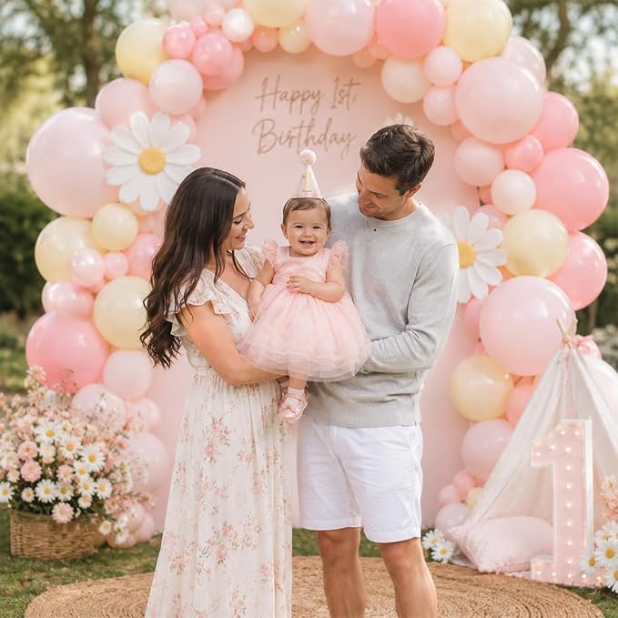 Pink and Yellow Balloons, 12 Inch Pastel Baby Light Pink Yellow Sand White - Image 4
