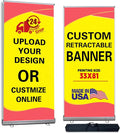 Custom Retractable Banner 33.5" x 80"，with Heavy Duty Frame and Travel case by NYHMSignSupply
