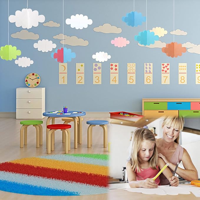 16 Pcs 3D Cloud Decorations Hanging Clouds - Image 6