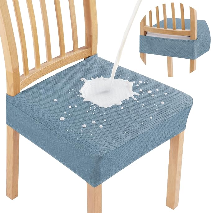 Smiry Waterproof Seat Covers for Dining Room Chairs, No Rear Covers | Stretch by Smiry