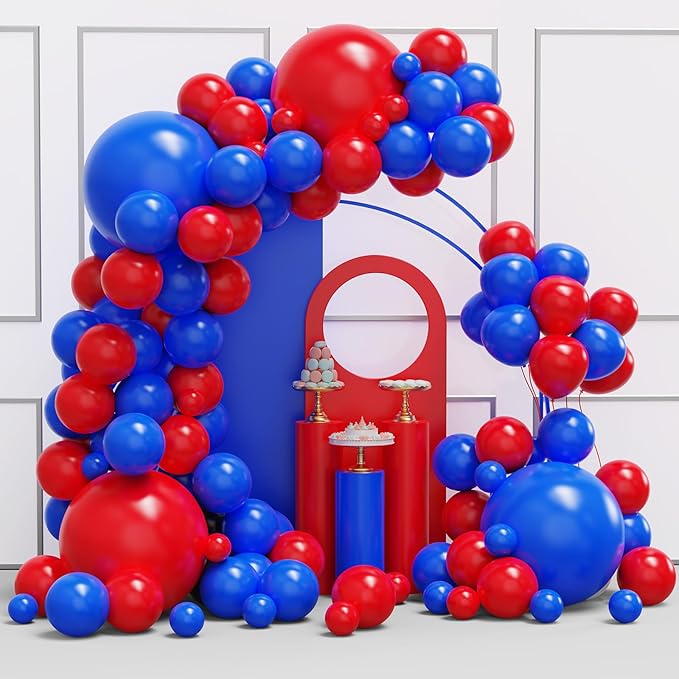 YMSZ Red and Blue Balloon Garland Arch Kit, Graduation, Independence Day by YMSZ