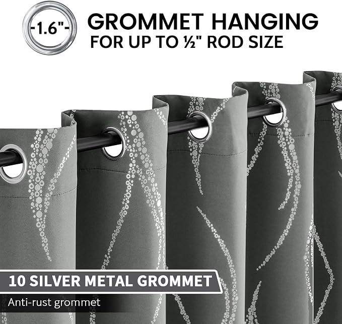 Yakamok Grey Light Blocking Curtains - Image 3