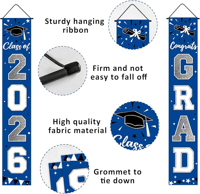 Graduation Decorations 2026 Porch Banner, Graduation Banner Class of 2026 - Image 2