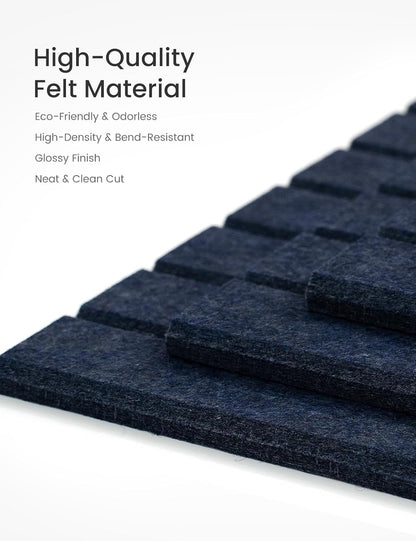 Bumusty Large Cork Board Alternative-36 x24 Felt Bulletin Board Tiles, with 30 Pushpins, 40 Adhesive Tabs, 6-Pack Slat Wall Paneling, Cork Boards for Office Push Pin Board Felt Board-Denim Blue