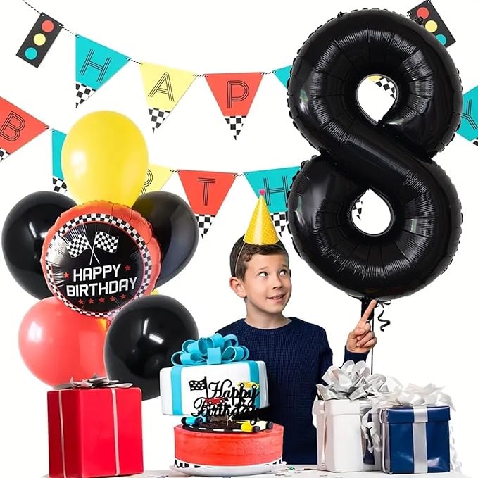 Number Balloons Black Party Balloon - Image 5