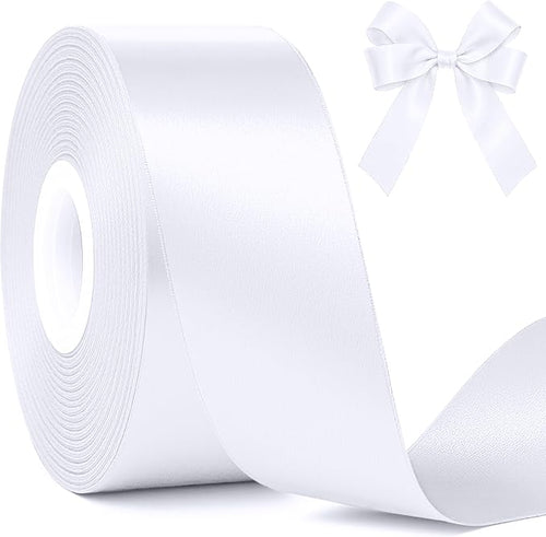 1 1/2In 30Yards Polyester White Ribbons by Fullive