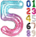 5 Balloon - Starry Sky Birthday Number Balloons, 40 Inch Party Decorations | by ALPHADELTAPI