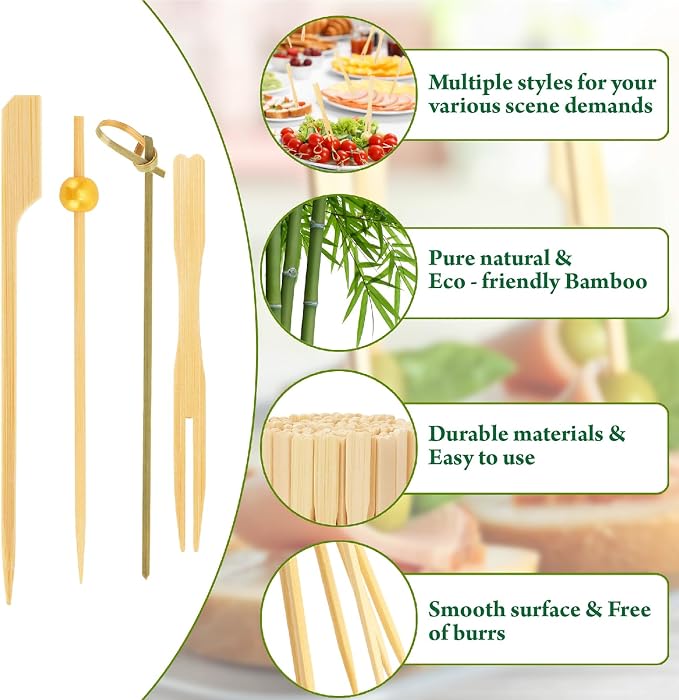 1000PCS Cocktail Picks Kit, 4 Styles Fancy Toothpicks - Image 5