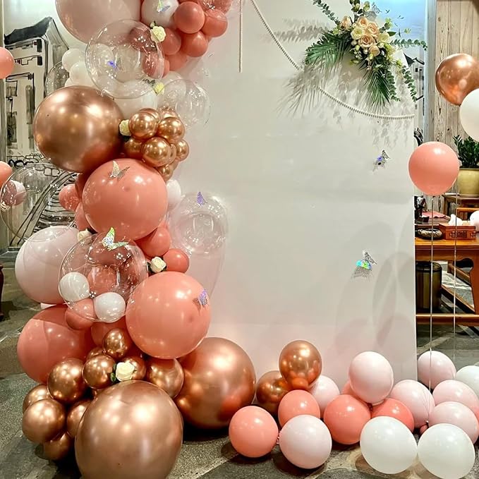 Voircoloria 130pcs Coral Red Balloons Garland Arch Kit, 18 12 10 5 Inch | - Image 5