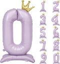 Standing Purple Crown Number 0 Balloon 40In Pastel Purple Crown 0 Balloon | by YOIOZAIZAI