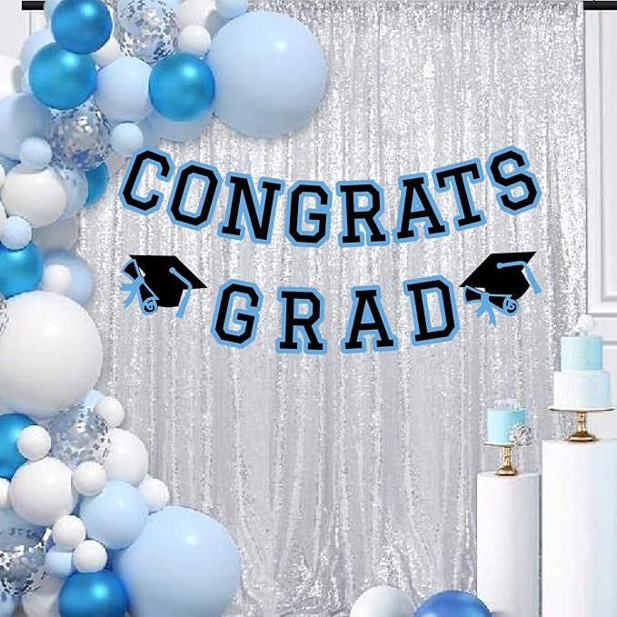 Congrats Grad Banner Graduation Party Banner Decoration Hanging Garland High - Image 4