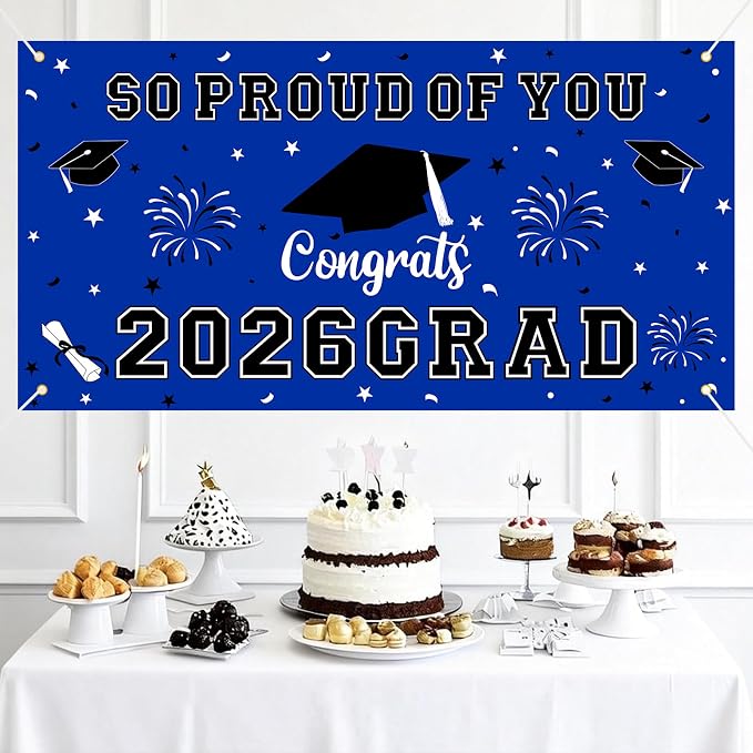 Graduation Decorations 2026 Blue Graduation Banner 66.1" x 33.8" Graduation - Image 6