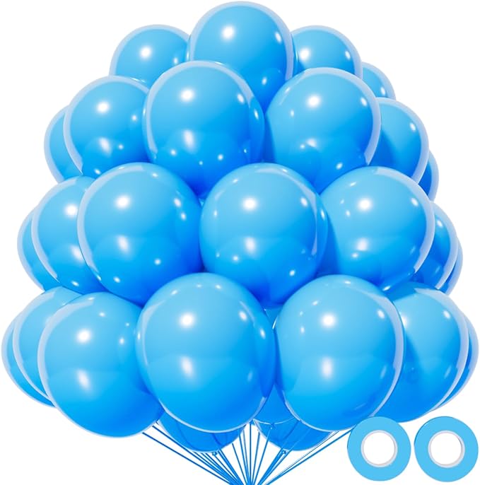Light Blue Balloon 110pcs, 12 Inch Thickened Latex Party Balloons Helium Bright by Kawkalsh
