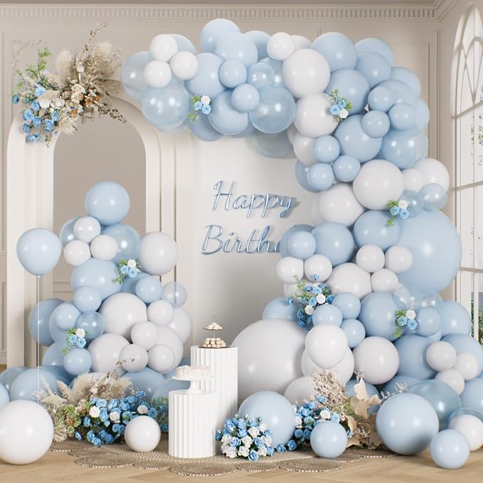 RainbowQ 165 Pcs Light Blue Balloons Arch Kit Different Sizes Garland | Pastel by RainbowQParty