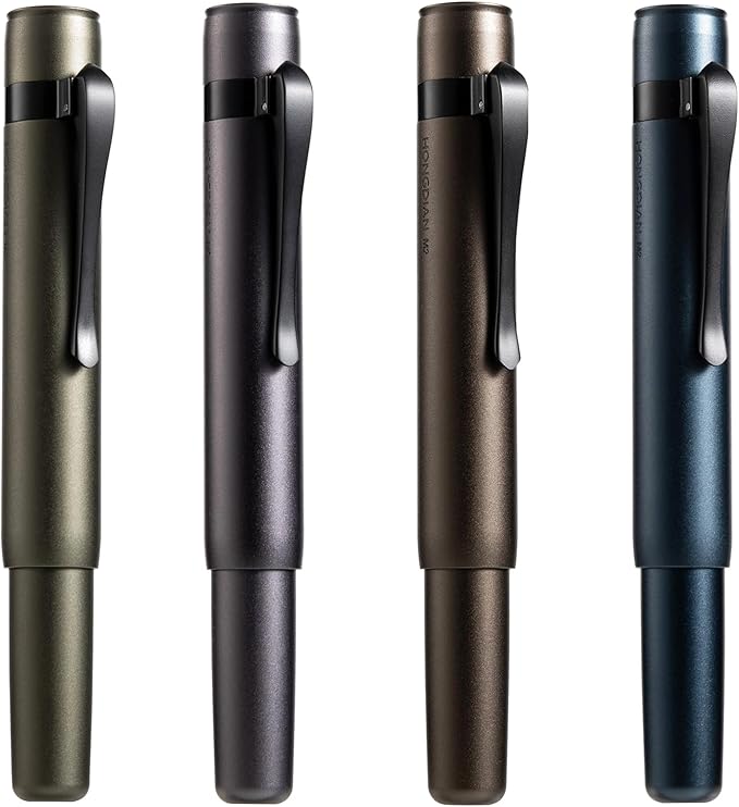 Hongdian M2 Black Forest Mini Fountain Pen, Extra Fine Soft Nib & Sleek Shape Aluminium Short Pocket Travel Pen (Midnight Blue)