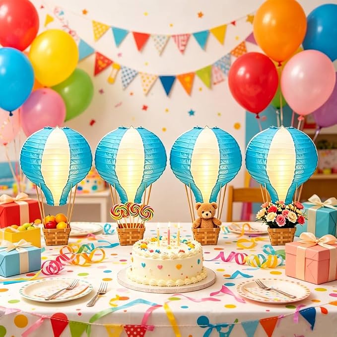 Palmhill 8 Sets 11.8" Hot Air Balloon Decorations Lanterns - Image 5