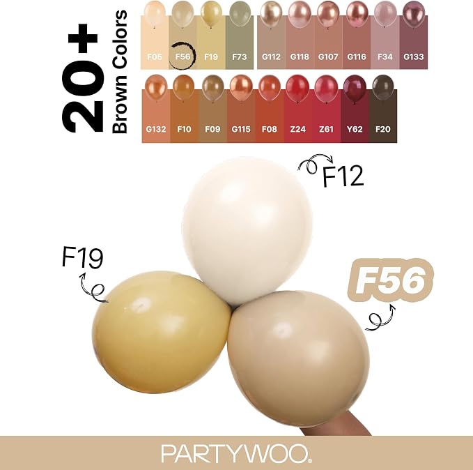 PartyWoo Cream Balloons 140pcs Beige Ivory Nude Neutral Boho Color | Different - Image 4