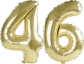 40 Inch Number 46 Balloons for 46th Birthday Party Decorations, 0-100 Champagne by FOBELEC