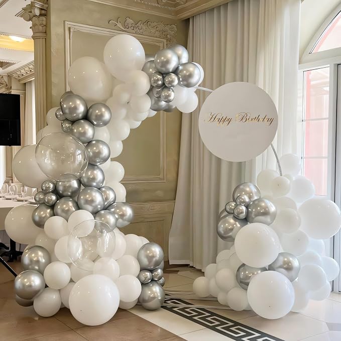 Sliver Balloons 110pcs 12 Inch Metallic Sliver Balloon - Image 4