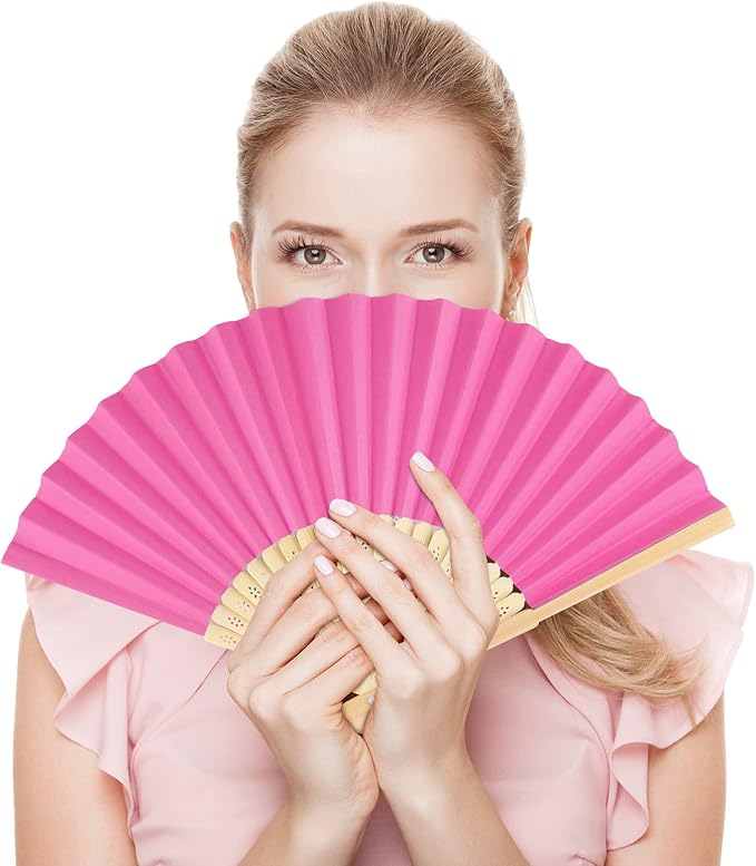 FEPITO 32 Pieces Handheld Paper Fan - Image 6