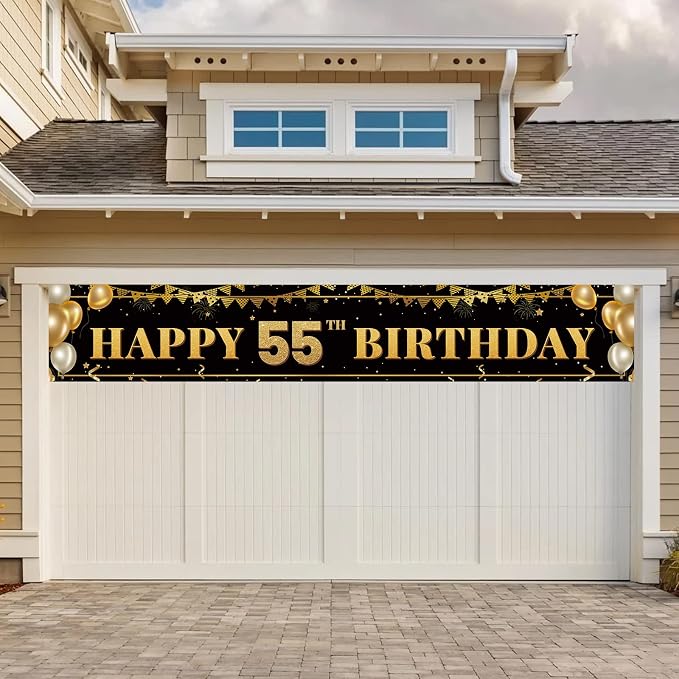 Large Happy 55th Birthday Decoration Banner, 55th Birthday Party Decorations - Image 6
