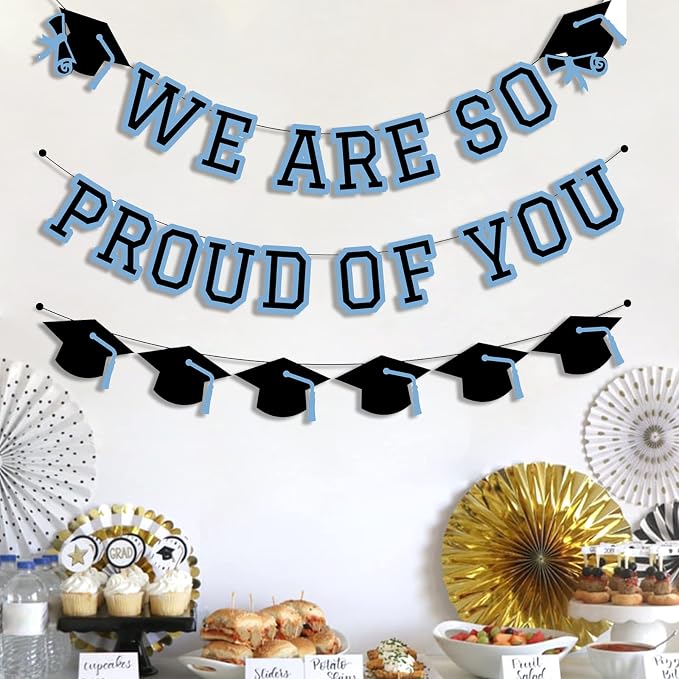 We Are So Proud Of You Banner Graduation Party Decorations Congrats Grad Cap - Image 3
