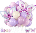 Biapian Pink and Purple Balloons, Giant Butterfly Balloons Foil, 12 Inch Ivory by BIAPIAN