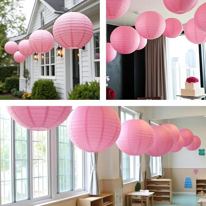 Pink Chinese Paper Lanterns - Image 7