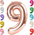 9 Balloon Numbers Birthday Decorations, 40In Rose Gold Balloons by Mluchee