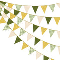 Sage Green Gold Buffalo Plaid Pennant Banner Flag Olive Green Gold Hanging by pinkblume