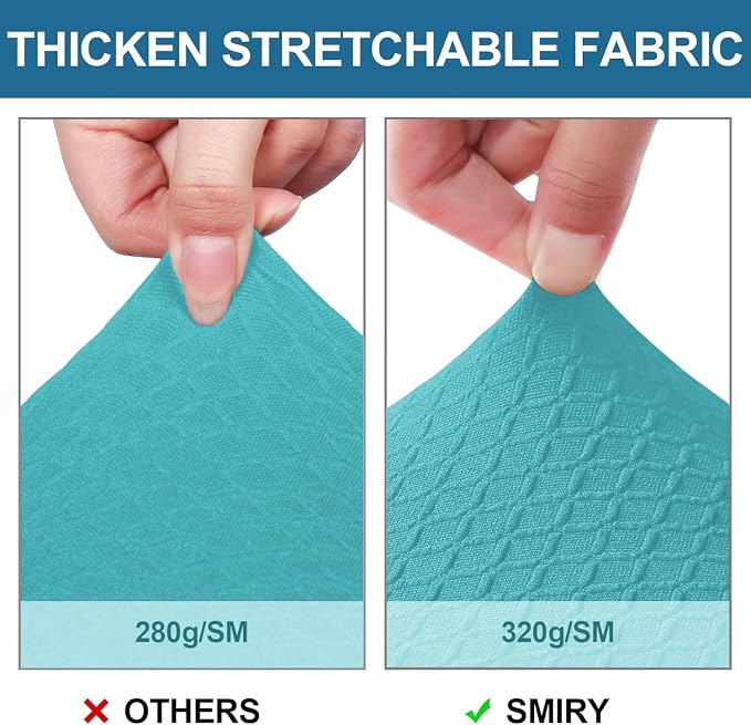 Smiry Waterproof Seat Covers for Dining Room Chairs, No Rear Covers | Stretch - Image 4