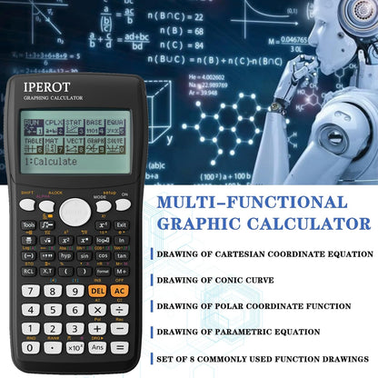 Scientific Calculators with Graphing Calculator, IPEROT Scientific Calculators 10 Modes/ 4 Graphing Functions, Desktop Math Calculator Ideal for School Supplies, Students, College, Teachers(Black)