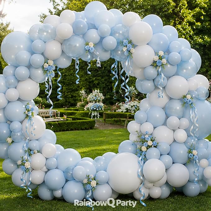 RainbowQ 165 Pcs Light Blue Balloons Arch Kit Different Sizes Garland | Pastel - Image 3