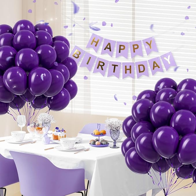 Dark Purple Balloons 12 inch, Baby Shower, Graduation, Anniversary, Birthday - Image 6