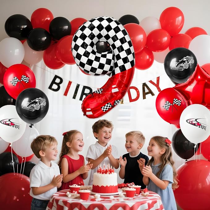 1 pack racing theme 40-inch digital foil balloon, featuring black and white - Image 6