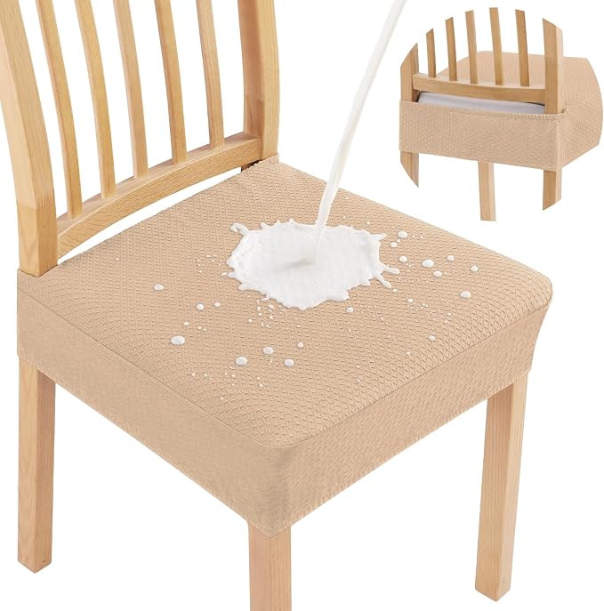 Smiry Waterproof Seat Covers for Dining Room Chairs, No Rear Covers | Stretch by Smiry