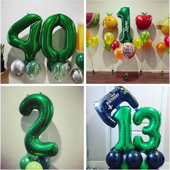 Number 20 Dark Green Balloons 40 Inch Giant Green 20 Numer Foil Helium Balloons - Image 4