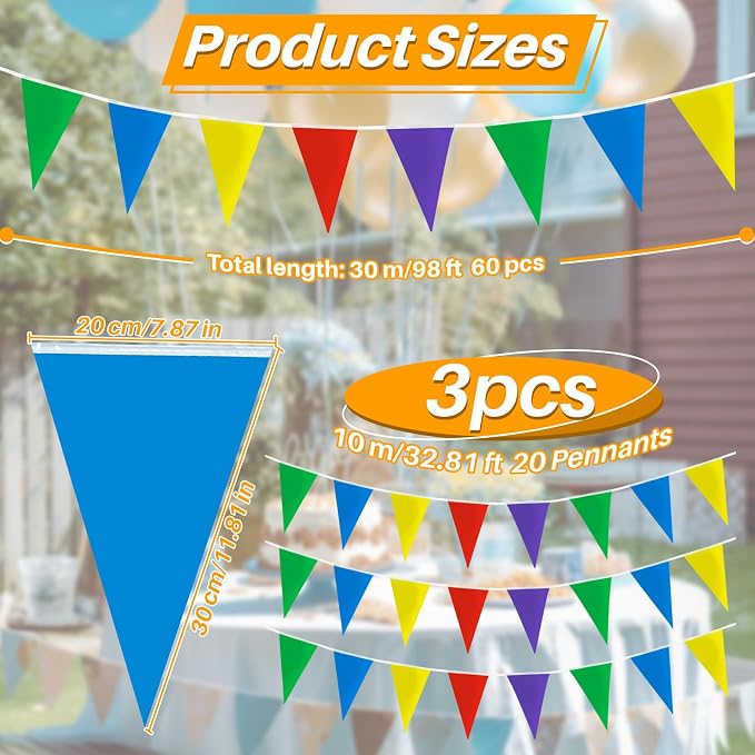 MAQIHAN Pennant Banner Flags 98ft - Image 2