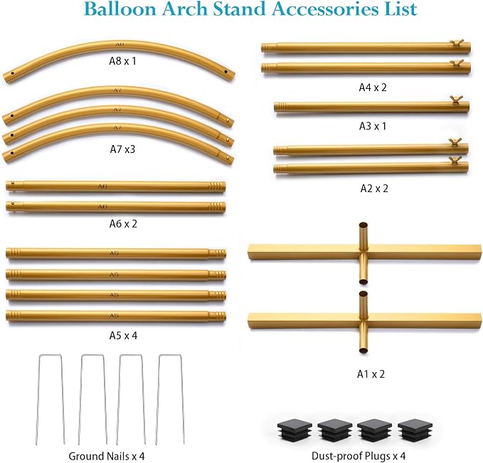 6.6 FT Metal Arch Backdrop Stand, Balloon Arch Stand, - Image 8