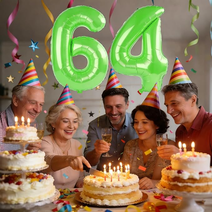 40 Inch Number 64 Balloons for 64th Birthday Party Decorations, 0-100 Fruit - Image 2
