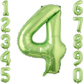 Light Green Number 4 Balloon 40 Inch, Shiny Metallic Foil Party Supplies | by Unknown