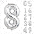 40 Inch Silver Number Balloons, Helium Mylar Foil Number Balloons by Unknown