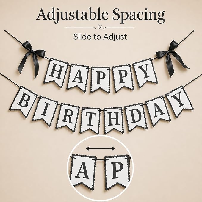 Black Happy Birthday Banner - Image 7