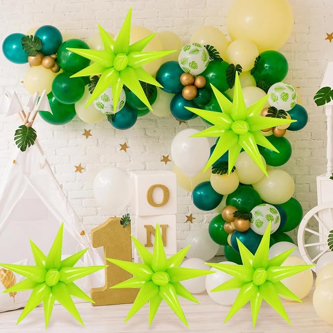 60 Pcs Star Balloons Explosion 12 Point Foil Cone Balloons Magic Balloon Large - Image 2