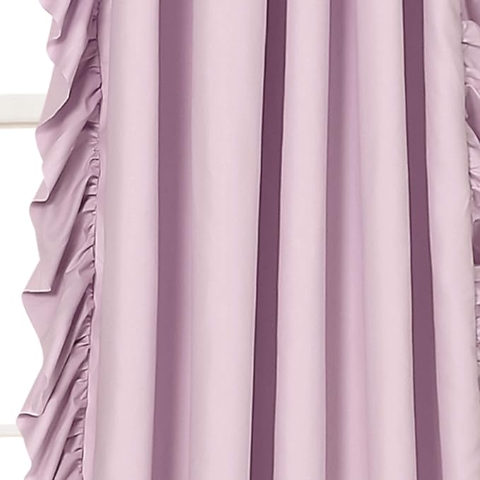 Lush Decor Reyna Ruffle Window Curtain Panel Set, Lilac - Image 3