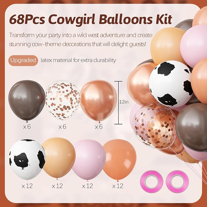 Cowgirls Western Party Decorations, 12 Inch - Image 3