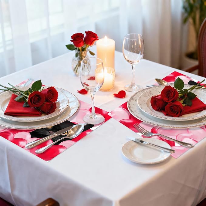 Cute Cat Themed Valentine's Day Paper Placemats, Holiday Party Table Decor - Image 7
