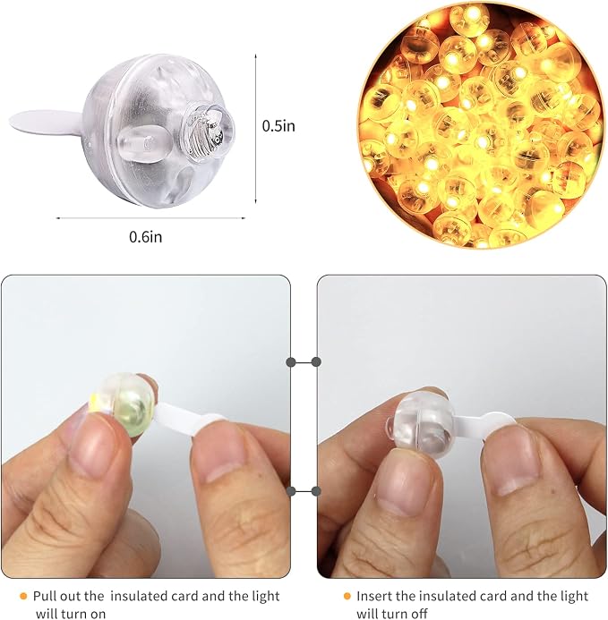 200pcs Warm White Balloon Lights, Round LED Mini Lights - Image 2