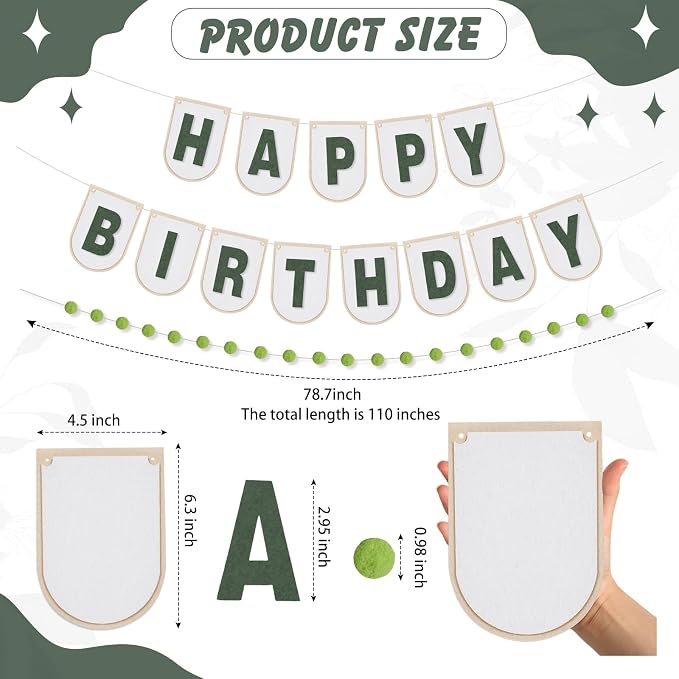 Hahafelt 125 Pcs Make Your Own Banner Kit Personalized Handmade Name Scallop - Image 2